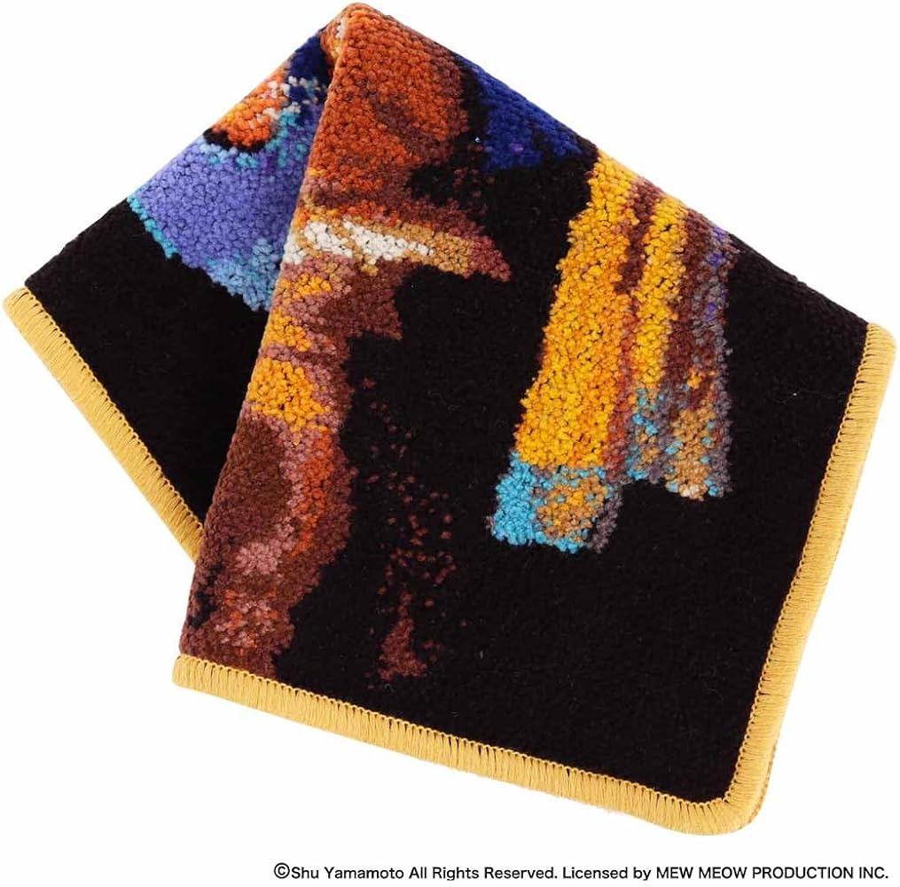 完成品ご確認用 大判 4重ガーゼハンカチ 黒猫 フェルメール真珠の